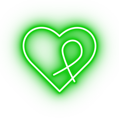 Neon green mental health awareness icon